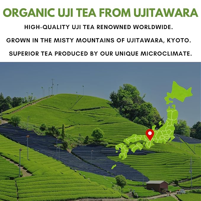 Nagomi Matcha Organic Superior Ceremonial Grade Matcha Green Tea Powder - 100% Authentic Japanese First Harvest from Uji Kyoto (100g / 3.53oz)