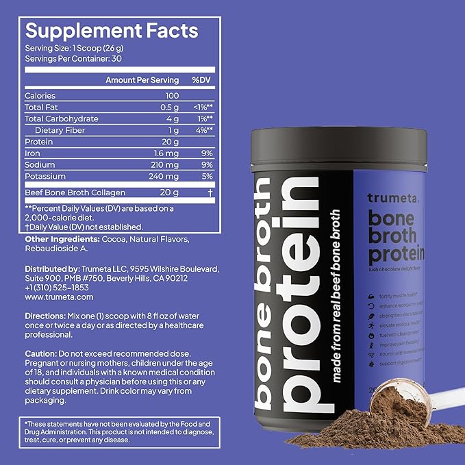 Beef Bone Broth Protein Powder Creatine Monohydrate Powder for Muscle Workout Recovery and Skin Health