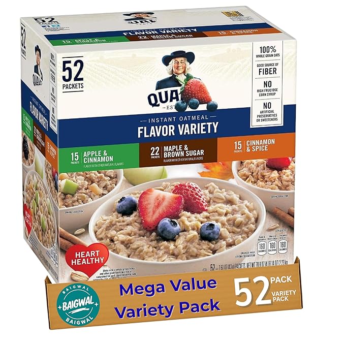 Instant Oatmeal Variety Pack 1.51 Ounces 52 Count
