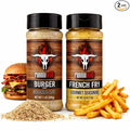 Burger &amp French Fry Seasoning Pack | No Artificial Flavors No MSG added | Gourmet Seasoning for Hamburgers and Fries | Runnin' Wild Foods 13.2 Ounces Total (Pack of 2)