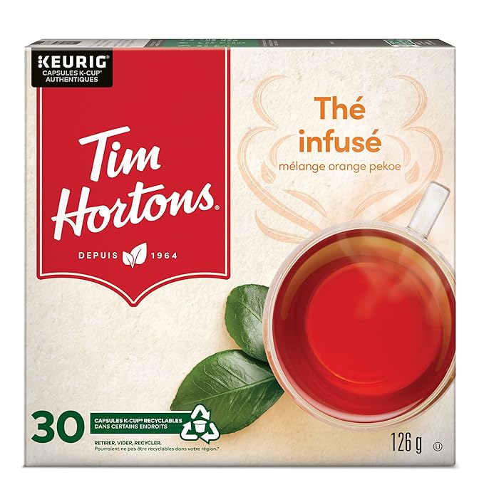 Tim Hortons Steeped Orange Pekoe Tea Black Tea Single Serve Keurig K-Cup Pods 30 Count