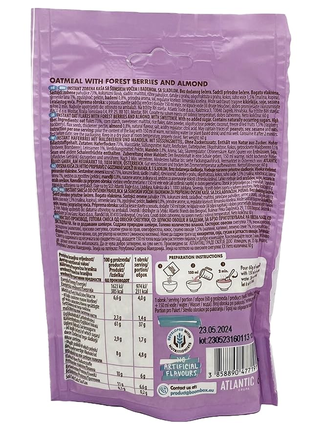 BOOM BOX High Protein Chocolate Oat Granola - 300g Energizing and Indulgent Breakfast (60G Berry/Almond)