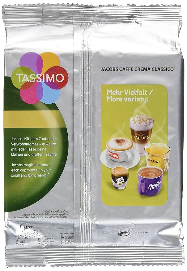 Tassimo Jacobs Caffè Crema Classico Coffee with Fine Cream 16 T-Discs