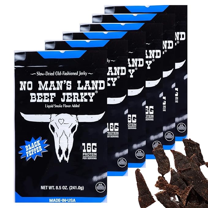 No Mans Land Beef Jerky | Authentic Beef Jerky | Slow-Dried | 17G Proteing Per Serving - Mega Bundle