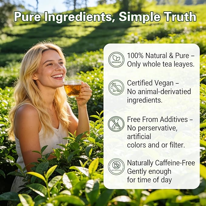 Organic Whole Leaf Oolong Tea Bags | Calming &amp Relaxing Tea for Daily Stress Relief Cortisol Balance &amp Digestive Ease | 20 Bags of Premium Loose Leaf Style Tea | Vegan Non-GMO | Perfect for