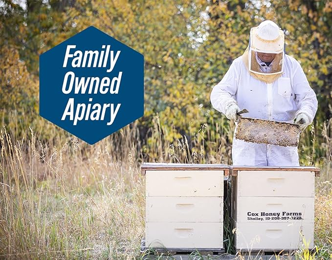 Cox's Honey 100% Pure Raw Unfiltered Clover Honey Rich in Nutrients Family Owned Apiary 5 lbs Jug