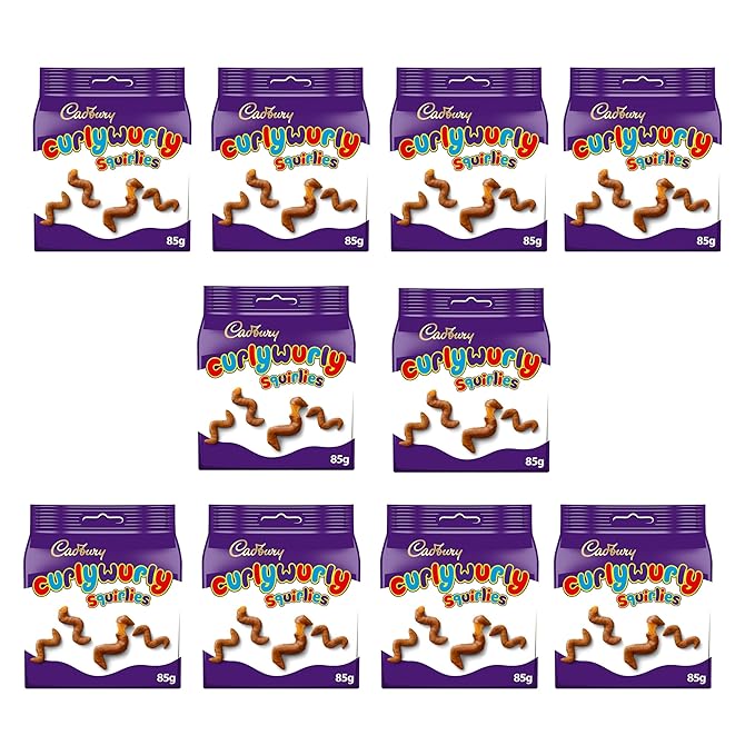 Cadbury Curly Wurly Squirlies Chocolate Bag 85 g - Pack of 10