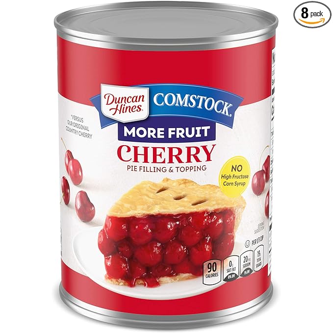 Duncan Hines Comstock More Fruit Cherry Pie Filling and Topping 21 oz. (Pack of 8)