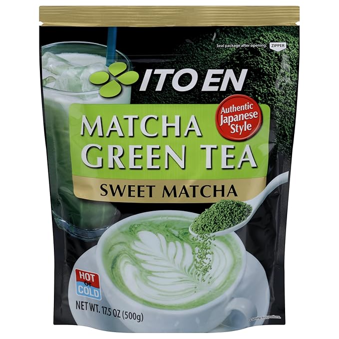 Ito En Matcha Green Tea Sweet Powder 17.5 Ounce (Pack of 1) Sweetened Green Tea Powder