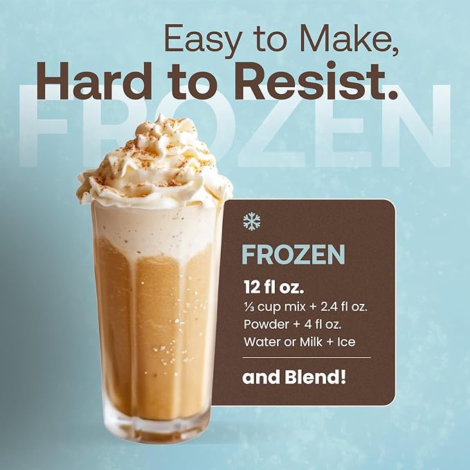 Dr. Smoothie Café Essentials Salted Caramel Latte – No Artificial Colors Flavors or Sweeteners – 20mg of Caffeine per Serving – Great for Hot Iced &amp Frozen Frappes (3.5 lb Bag 26 Servings)