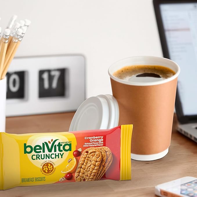 belVita Breakfast Bars Biscuits Cranberry Orange 30 Total Packs 6 Boxes (4 Biscuits Per Pack) (Pack of 2)