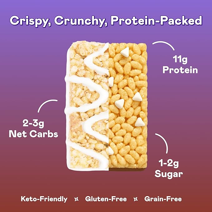 Magic Spoon Treats - 16 High Protein Bars: 8 Salted Caramel &amp 8 Smores - High Protein Gluten Free Snack - Sugar &amp Gluten Free Protein Cereal Bar - Low Carb Keto Friendly - Healthy Snacks