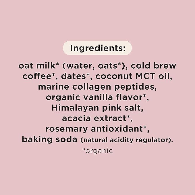 Pop &amp Bottle Oat Milk Lattes - Cold Brew Maca Antioxidants Ashwagandha MCT Oil Collagen Organic Diary Free Gluten Free Lightly Sweetened with Dates - Variety 8 Fl Oz (12 Pack)