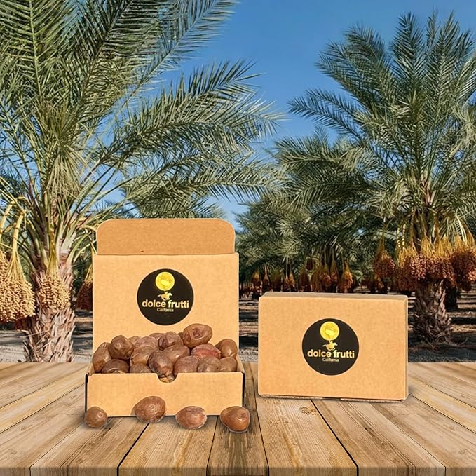 Dolce Frutti's Soft Ripe Barhi Dates–1 Lb–Fresh Dates Gift Box &amp Regular Packaging Perfect for Holidays Birthdays Anniversaries Get-Well and Sympathy Gifts