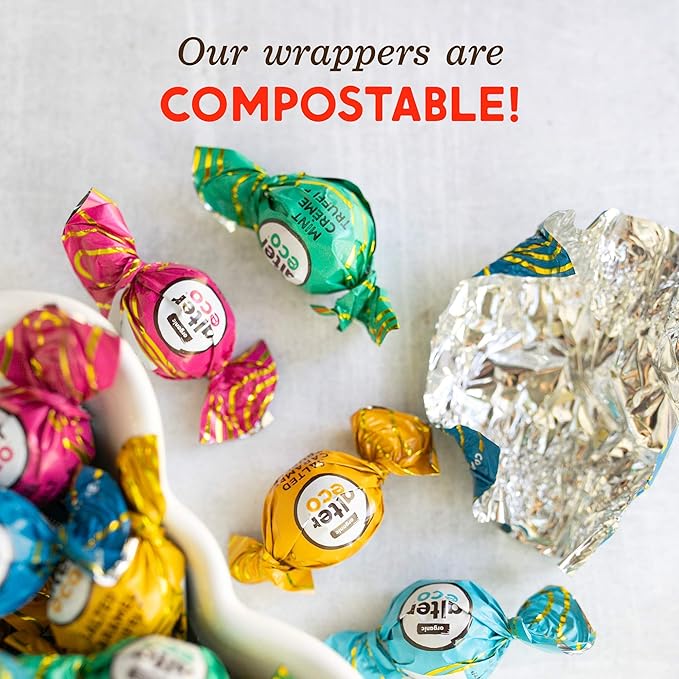 Alter Eco | Mint Creme Truffles | 58% Pure Dark Cocoa Fair Trade Organic Non-GMO Gluten Free Dark Chocolate Truffles | 80 Truffles