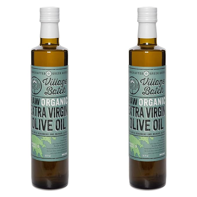VILLAGE BATCH - AWARD WINNERS - KORONEIKI OLIVE OIL Greek Olive Oil ORGANIC COLD PRESSED OLIVE OIL Extra Virgin Olive Oil High In Polyphenols - Aceite De Oliva Extra Virgen - Olive Oil for Cooking Oil
