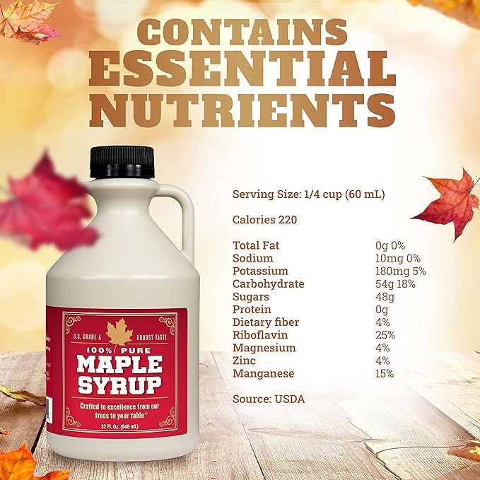 Grade B Maple Syrup 32 Oz Jug – 100% Pure Maple Syrup (Now Grade A Dark) Bold Robust Flavor – Artisan Maple Syrup Gift – USA-Made Breakfast Syrups &amp Toppings by Lincoln County Reserve