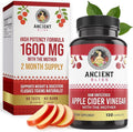 Ancient Bliss Apple Cider Vinegar Organic Capsules with The Mother Helps Improve Digestion Unfiltered Vinegar Capsules 1600MG (120 Capsules)