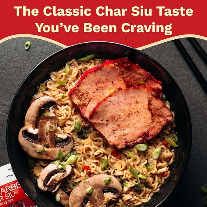 NOH Chinese Barbecue Char Siu Seasoning Mix 2.5 oz Packet (Pack of 8) - Authentic Chinese Barbecue Seasoning for Restaurant-Style Classic Char Siu Taste - Ideal for Pork Chicken Ribs and More