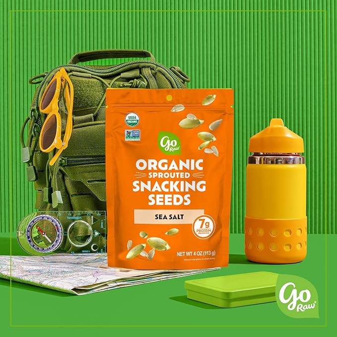 Go Raw Organic Sprouted Sea Salt Sprouted Snacking Seeds 4 oz 6 Pack Pumpkin &amp Sunflower Seeds Keto Kosher