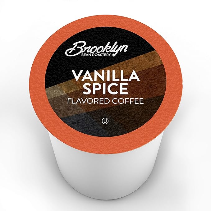 Brooklyn Beans Roastery Vanilla Spice Flavored Coffee Pods - Compatible with Keurig K Cup Brewers Including 2.0 Machines 40 Count