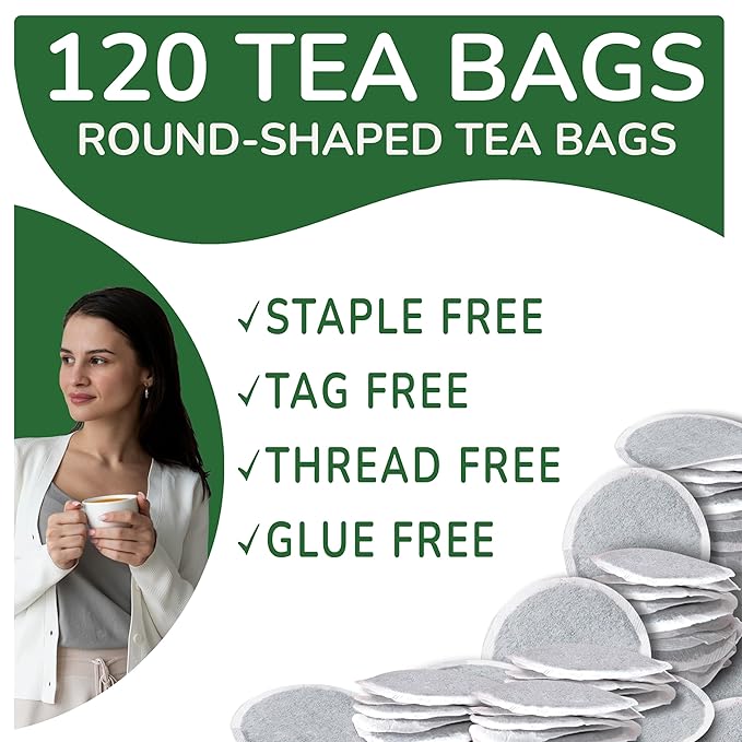 BREWIX Green Tea Bags From Himalayas (120 Round Tea Bag) Vacuum Packed for Freshness | Naturally Gluten Free I High Elevation Grown