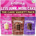 Fitbake Keto Cake Mixe Trio | Yellow Cake Chocolate Cake and Fudge Brownie |Low Carb Food | Sugar Free | Naturally Sweetened | Gluten Free Desserts and Keto Snacks No Added Sugar