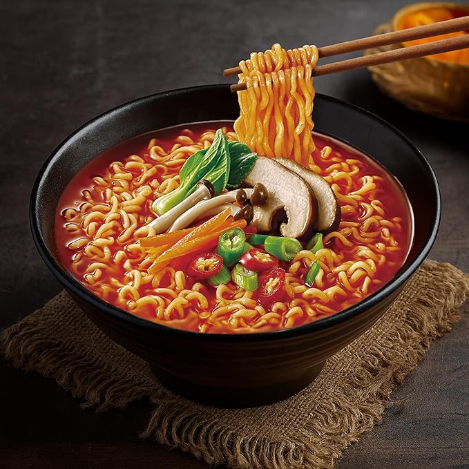 Paldo Hwa Ramyun - with Soy Peptide Hot &amp Spicy Noodles 4.23 Ounce (Pack of 20)