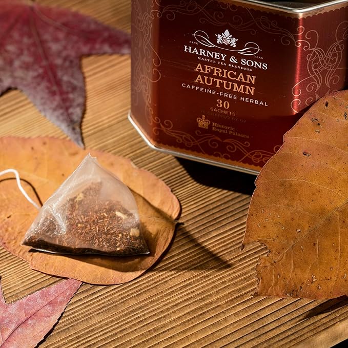 Harney &amp Sons African Autumn Herbal Rooibos Tea with Hibiscus Cranberry and Orange | 30 sachets Historic Royal Palaces Collection