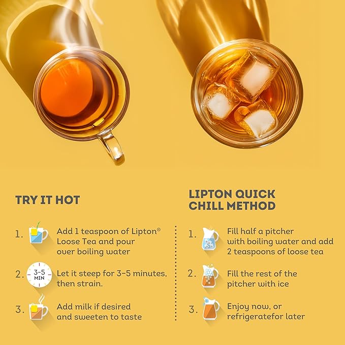 Lipton Yellow Label International Blend | Strong Black Tea | Danedar | Loose Tea with Bigger Granules | Bold &amp Rich Flavor For Tea Lovers | 475g