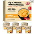 Healspot High Protein Instant Ramen (6 Cups) - 32g Plant-Based Protein Non-Fried Low Carb Low Fat Non-GMO Keto &amp Vegan Friendly (Golden-Chicken)