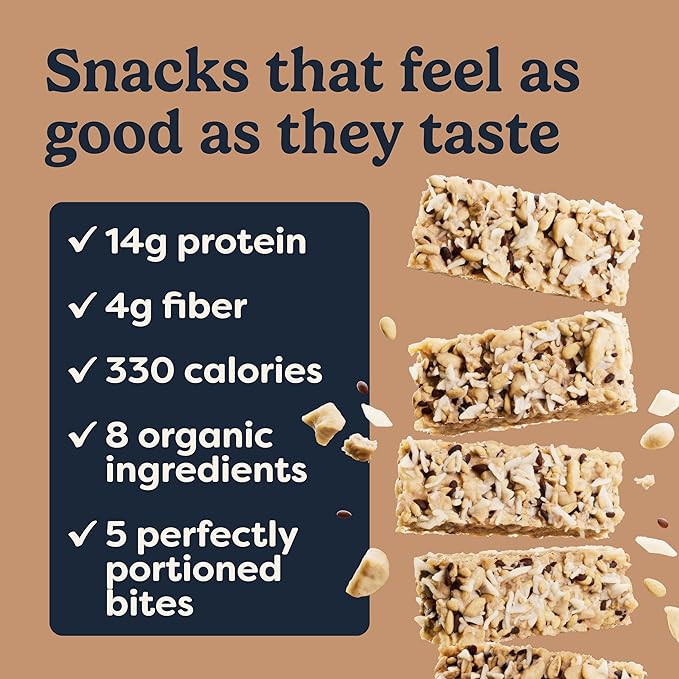 Tosi Meal Nut Bars Cashew Coconut Healthy Snacks for Adults &amp Kids Crunchy Plant Based Protein Bar (14G) Keto Snacks Vegan Gluten &amp Soy Free Low Sugar Omega 3s 2.4oz 12-Pack