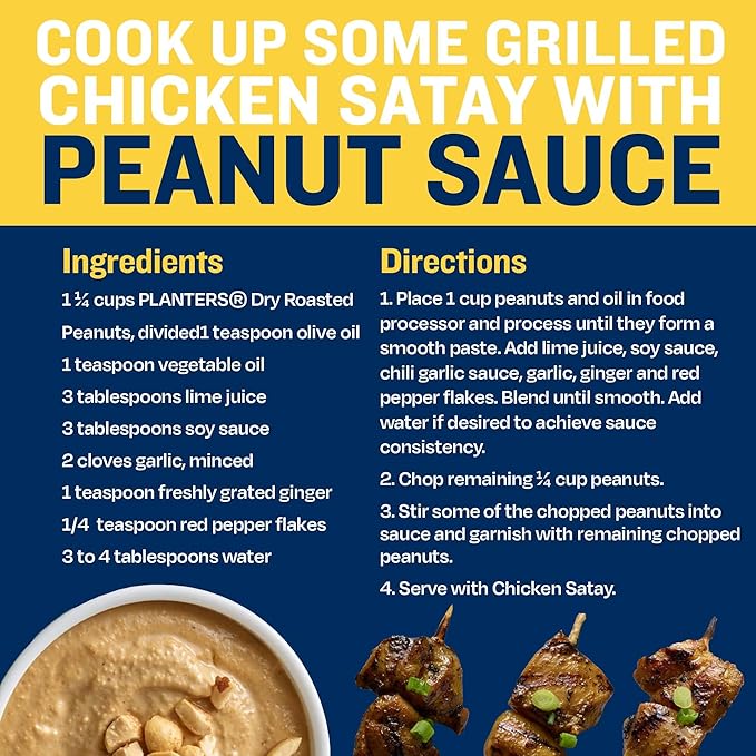 PLANTERS Peanuts Lightly Salted Peanuts Dry Roasted Snacks for Adults (6 ct Pack 2.2 lb Containers)