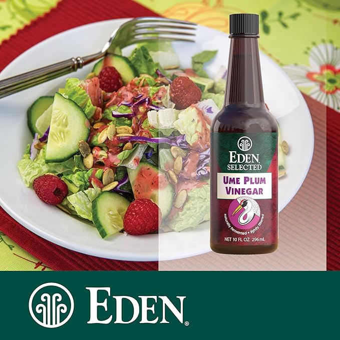 Eden Ume Plum Vinegar Traditionally Made in Japan No Chemical Additives 10 oz Amber Glass Bottle (3-Pack)