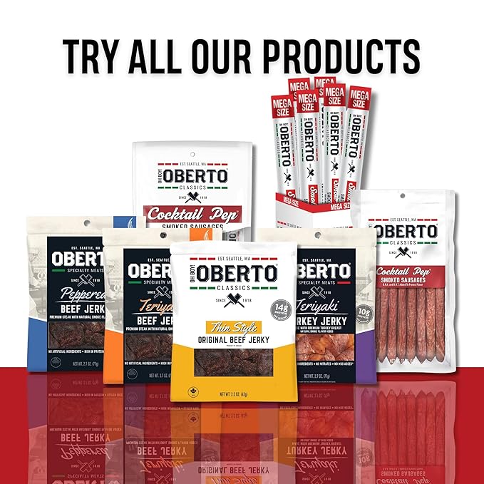 Oberto Specialty Meats Peppered Beef Jerky 2.7 Ounce (Pack of 8)