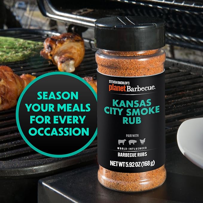 Steven Raichlen's Planet Barbecue Gourmet BBQ Rubs &amp Spices Gift Box 6 Pack- Grill Seasonings Set with Worldwide Flavors- Great Grilling Gift for Men