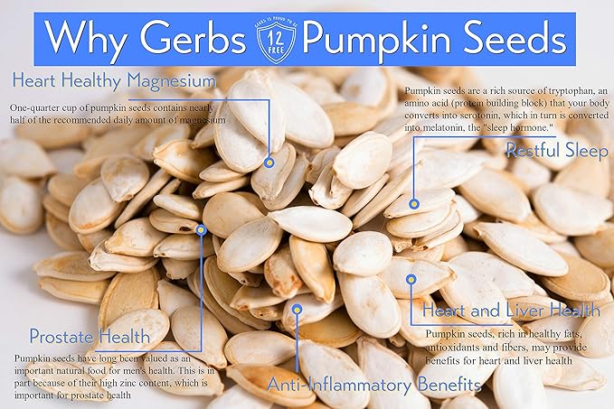 Jumbo Sized Lightly Sea Salted Pumpkin Seeds in Shell by Gerbs - 4 LBS - Top 11 Food Allergen Free &amp Non GMO - Premium Giant Size Whole Roasted Pepitas – COG USA