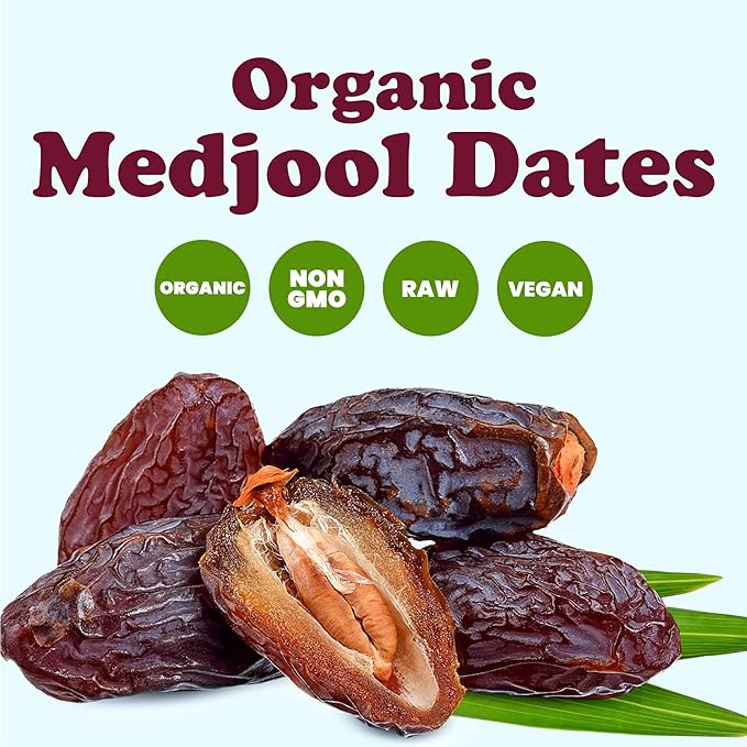 Food to Live Organic Medjool Dates 10 Pounds - Non-GMO Whole Dried Dated Pits Large Size Unsweetened Unsulphured Vegan Sirtfood Bulk. Good Source of Potassium Magnesium and Dietary Fiber.