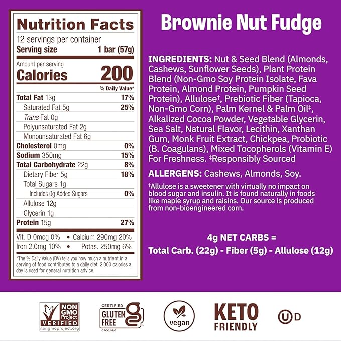 Munk Pack Variety Pack Probiotic Protein Bars | 15g Protein 1g Sugar 5g Net Carbs | Plant-Based High Protein Low Sugar Gut Health Snacks | 12 Pack