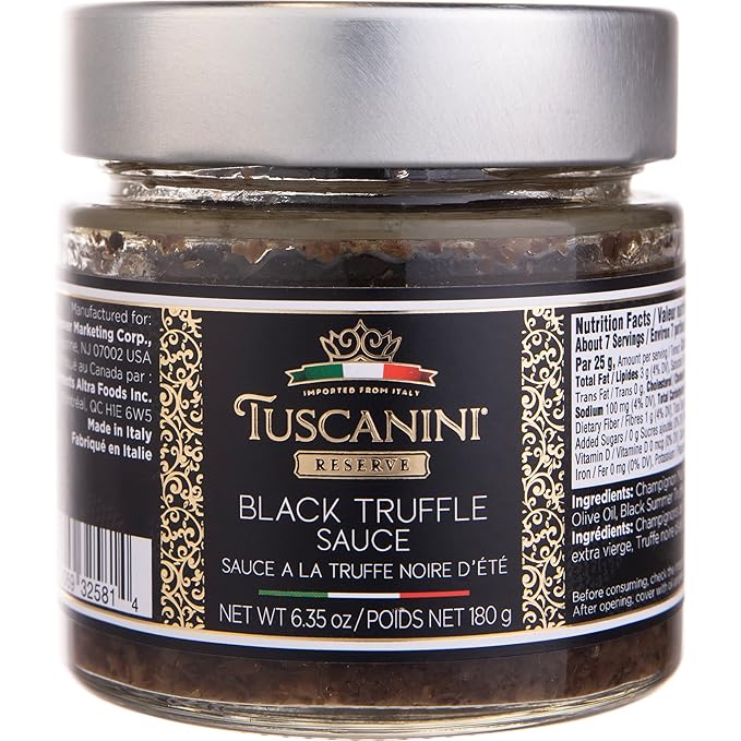 Tuscanini Reserve Black Summer Truffle Sauce 6.35oz | Product of Italy | Certified Kosher