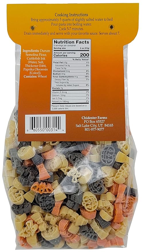 Chidester Farms Halloween Novelty Shape Pasta 12 Ounce 2-Pack