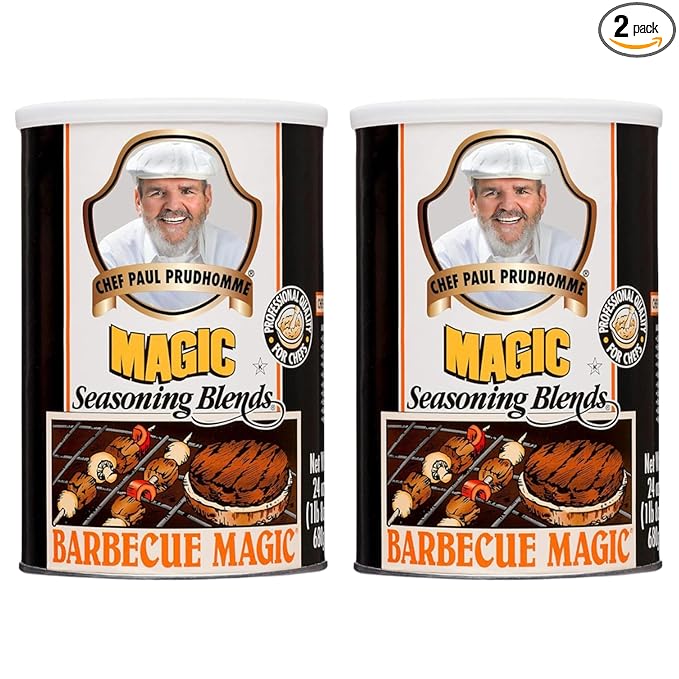 Chef Paul Barbecue Magic Seasoning Blends | All Purpose Seasoning for Grilling &amp Smoking | Smoky Slightly Peppery BBQ Rub | Dry Rub for Chicken Ribs &amp Burgers | BBQ Seasoning | 24 oz (Pack o