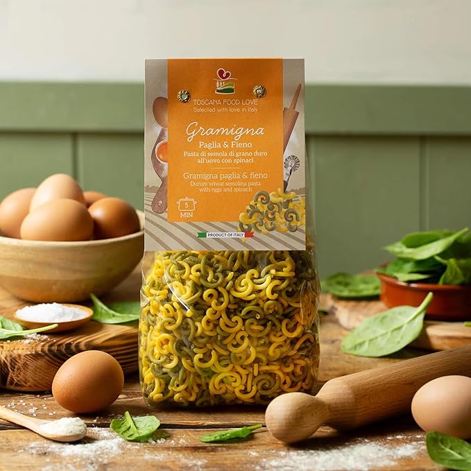EMILIA FOOD LOVE | Egg Gramigna Paglia e Fieno (2 Pack) 2x17.6oz (2x500g) - italian pasta (tuscan)