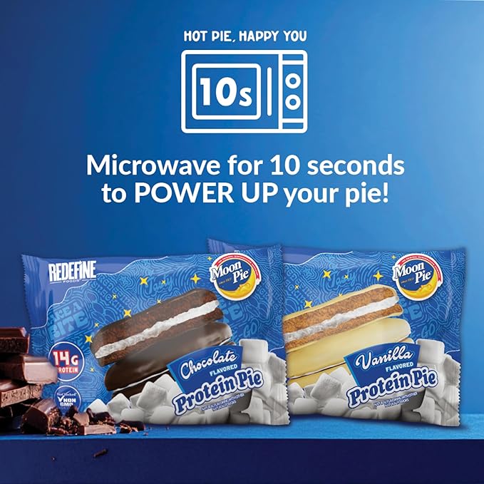 Redefine Foods Protein Pie MoonPie Vanilla - 8 Count - 14g of Protein Per Serving - Non-GMO