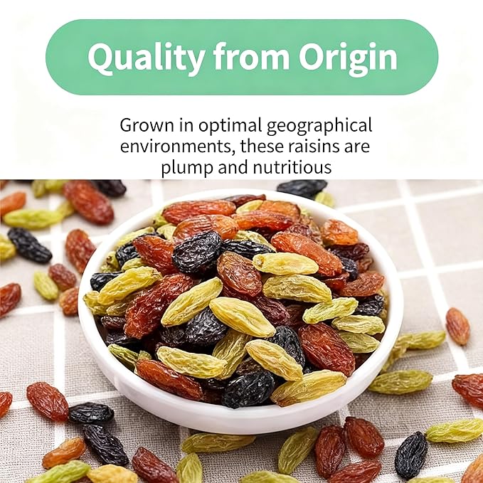 Premium Three-Color Raisins 500g Can - Large Plump &amp Ready-to-Eat Dried Fruit For Snacking Baking Oatmeal Yogurt