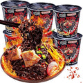 Ghost Pepper Noodles Spicy Dry Mixed Noodles 80g/barrel 1 Million Spiciness Black Noodles Hot Pepper Spicy Instant Dry Mixed Noodles Super Spicy Instant Noodles Cup Noodles (6 buckets)