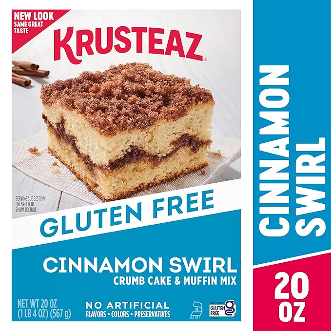 Krusteaz Gluten Free Baking Mix Cinnamon Swirl Crumb Cake &amp Muffin Mix 12-Ounce Box (Pack of 12)