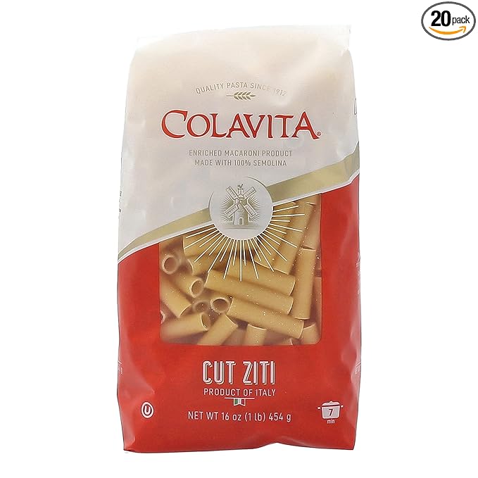Colavita Pasta - Cut Ziti 1 Pound - Pack of 20