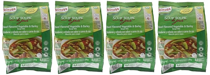 Knorr Professional Soup du Jour Beef Vegetable and Barley Soup Mix 0g Trans Fat per Serving Just Add Water13.9 Ounce (Pack of 4)