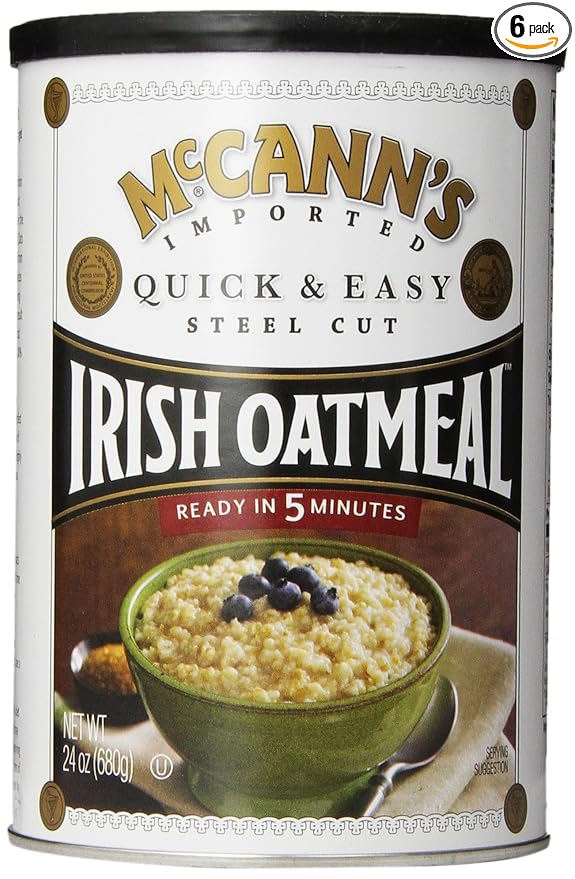 McCann's Steel Cut Irish Oatmeal Quick &amp Easy 24 oz (Pack of 6)